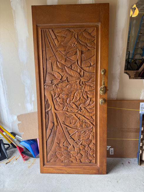 Hand-Carved Wooden Door