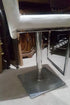 All white leather and chrome pub height spinning chairs. (6 of them)