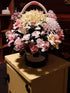 Porcelain/Ceramic Flower bouquet with huge gift box. Around 20 " long By 15" tal