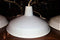 White hanging ceiling mounted lights