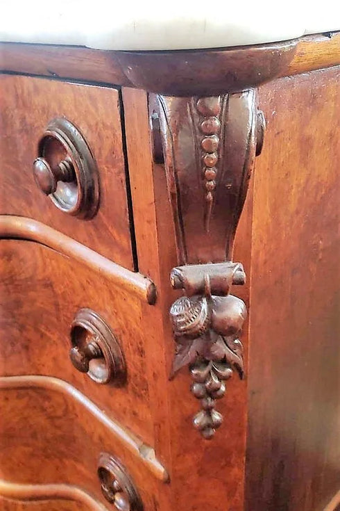 1840 's Walnut Victorian marble top dresser