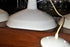 White hanging ceiling mounted lights