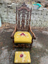 Antique victorian needlepoint parlor chairs with foot rest