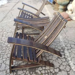 Canadian whiskey barrel chair set (2 chairs and table)