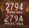 1964 MASSACHUSETTS MOTORCYCLE LICENSE PLATE --- pair